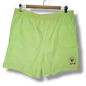 Vintage 90s Panama Jack Lime Neon Brat Green Pull On Shorts Medium